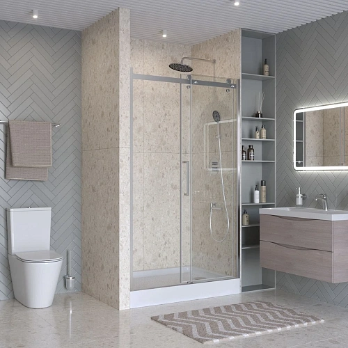 Душевая дверь BelBagno MARINO-2-BF-1-130-C-CR 130 см, профиль хром, стекло прозрачное Душевая дверь BelBagno MARINO-2-BF-1-130-C-CR 130 см, профиль хром, стекло прозрачное