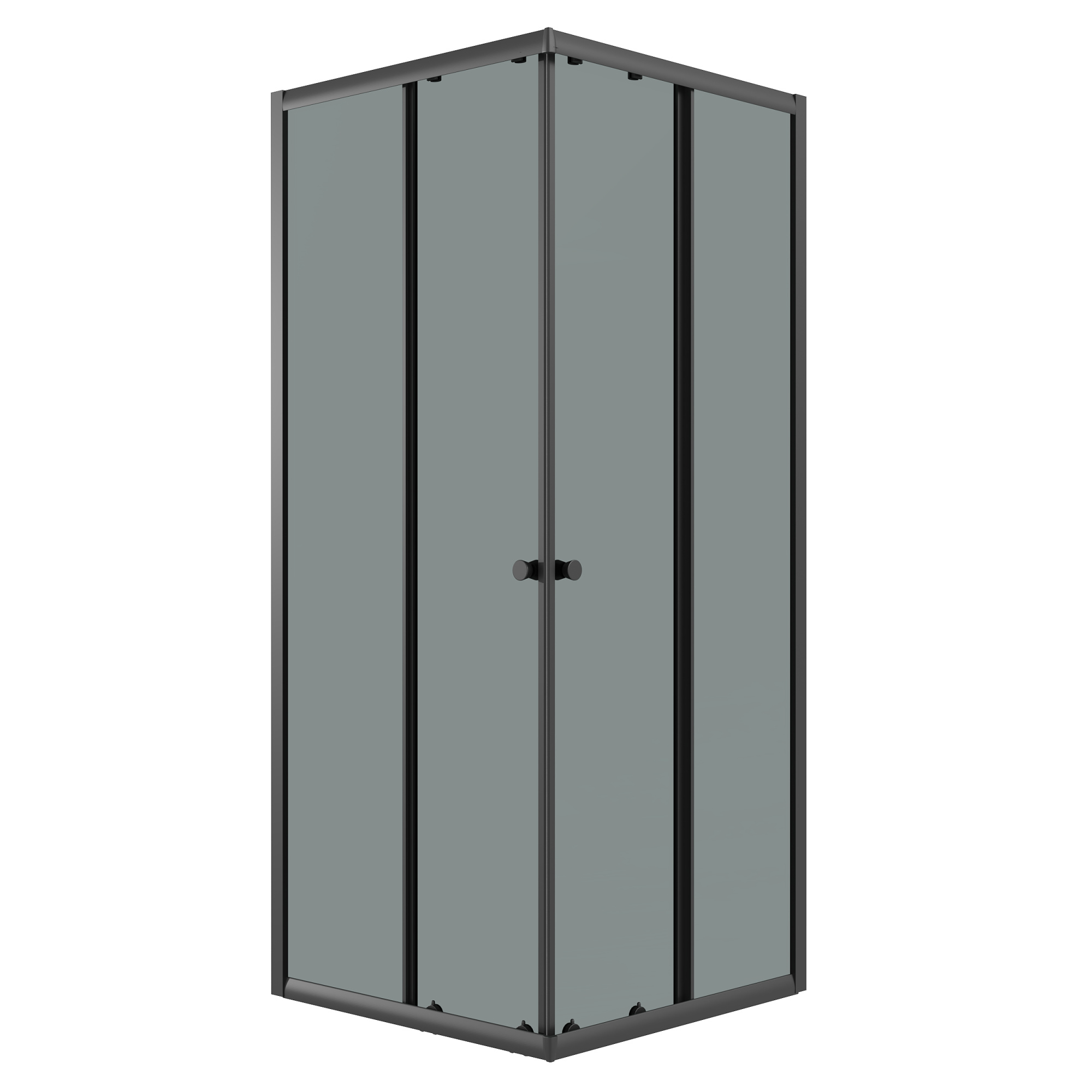 Детальная картинка товара «душевой уголок niagara eco ng-1008-14qt (80x80x190) квадратная, раздвиж, профиль черный, стекло тонированное (4мм)»