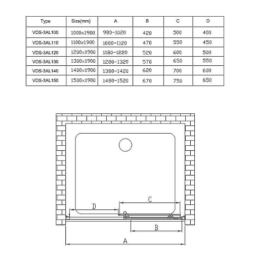 Душевая дверь Vincea Alpha VDS-3AL140CLG, 1400, брашированное золото, стекло прозрачное Душевая дверь Vincea Alpha VDS-3AL140CLG, 1400, брашированное золото, стекло прозрачное
