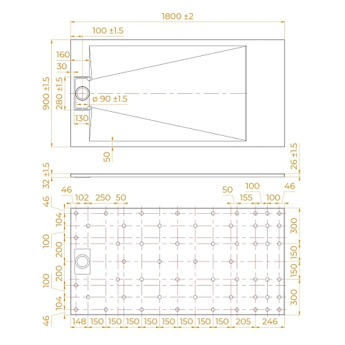 Душевой поддон RGW SMC TUS-W 900x1800 мм 553702918-01 прямоугольный белый Душевой поддон RGW SMC TUS-W 900x1800 мм 553702918-01 прямоугольный белый