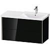 Тумба под раковину Duravit XVIU XV41380B140 подвесная 101 см черный глянцевый