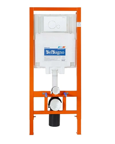 Комплект унитаза BelBagno с сиденьем UNO BB3105CHR/SC инсталляцией BB002-80 и клавишей смыва BB014-SR-BIANCO Комплект унитаза BelBagno с сиденьем UNO BB3105CHR/SC инсталляцией BB002-80 и клавишей смыва BB014-SR-BIANCO