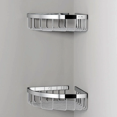 Полка AM.PM Sense L A7452200 угловая, двухъярусная, хром Полка AM.PM Sense L A7452200 угловая, двухъярусная, хром