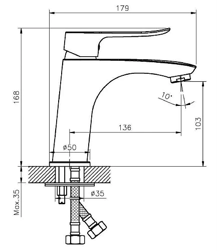 Смеситель для раковины Agger Nice A2502100 Смеситель для раковины Agger Nice A2502100