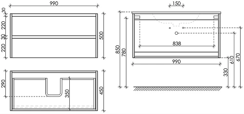 Тумба под раковину Sancos Libra LB100W белый Тумба под раковину Sancos Libra LB100W белый