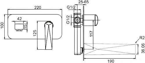 Смеситель для раковины Boheme VENTURO белый+хром 375-W встраиваемый Смеситель для раковины Boheme VENTURO белый+хром 375-W встраиваемый