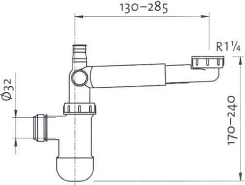 Сифон для раковины Aquaton Perloc 300 1A175905XX000 Сифон для раковины Aquaton Perloc 300 1A175905XX000