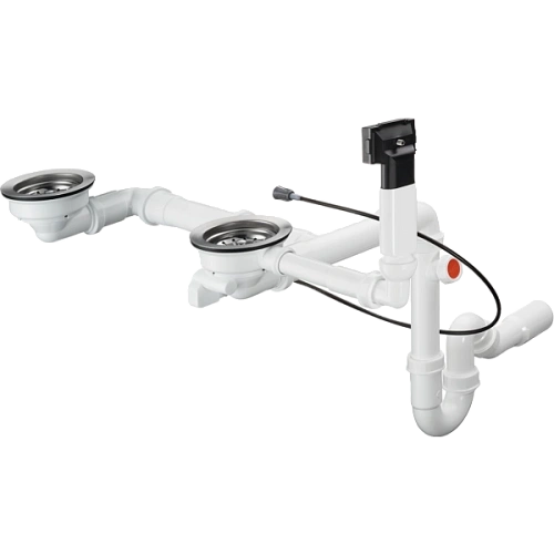 Сифон для кухни Hansgrohe Select с двумя чашами D17-12 43948000, хром Сифон для кухни Hansgrohe Select с двумя чашами D17-12 43948000, хром