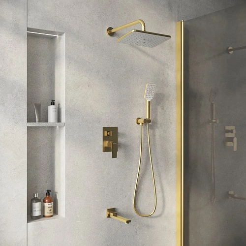 Душевая система GROSSMAN Classic 501.K35.04.320 скрытого монтажа золото сатиновый Душевая система GROSSMAN Classic 501.K35.04.320 скрытого монтажа золото сатиновый