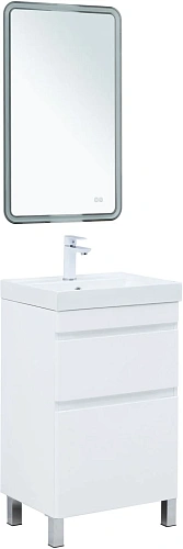 Тумба под раковину Aquanet Слим 50 00346041 напольная, белый сатин Тумба под раковину Aquanet Слим 50 00346041 напольная, белый сатин