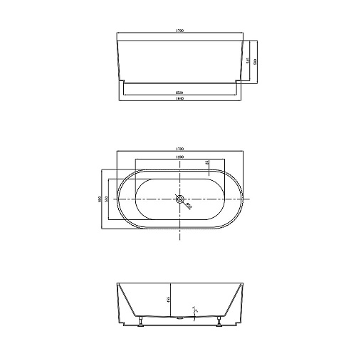 Акриловая ванна Vincea VBT-426-1700 1700x800x580 акриловая, цвет белый, слив-перелив в комплекте, хр Акриловая ванна Vincea VBT-426-1700 1700x800x580 акриловая, цвет белый, слив-перелив в комплекте, хр