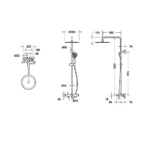 Душевая система Bravat Waterfall F639114C-A3-RUS Душевая система Bravat Waterfall F639114C-A3-RUS
