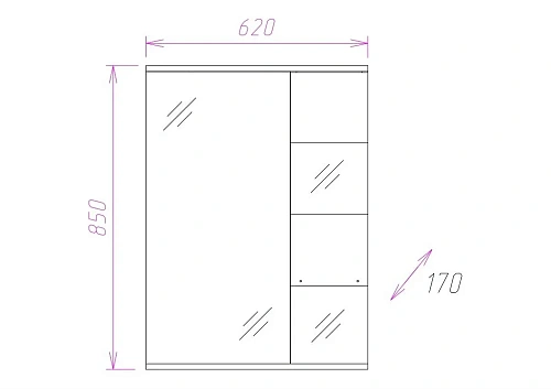 Зеркальный шкаф Onika ФЛОРЕНА 62.01 белый правый 206206 Зеркальный шкаф Onika ФЛОРЕНА 62.01 белый правый 206206