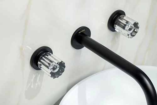 Смеситель для раковины Boheme ELEGANTE BLACK встраиваемый 152-2-B-EL Смеситель для раковины Boheme ELEGANTE BLACK встраиваемый 152-2-B-EL