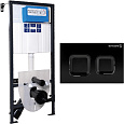 Инсталляция для унитаза BETTOSERB SAVA FIX SLIM SET40006471 с клавишей смыва SMART черный матовый