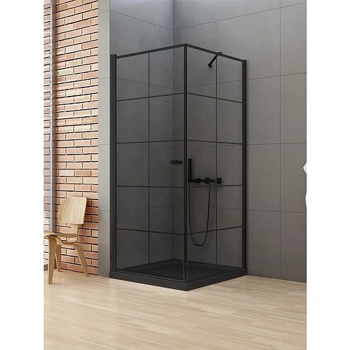 Душевой уголок NEW TRENDY NEW SOLEO BLACK L 90x90x195 D-0285A/D-0120B (черный) Душевой уголок NEW TRENDY NEW SOLEO BLACK L 90x90x195 D-0285A/D-0120B (черный)
