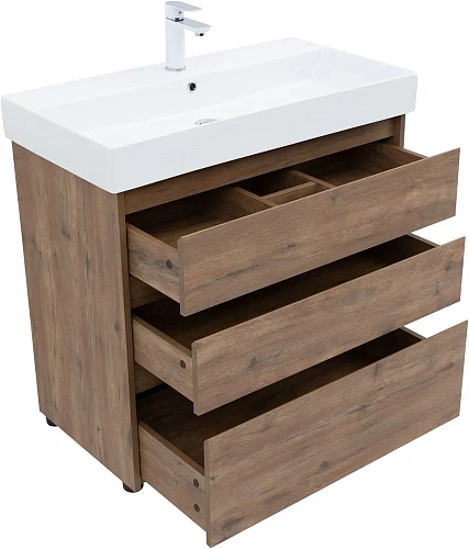 Тумба под раковину Aquanet Nova Lite 85 дуб рустикальный (3 ящика) 00302477 Тумба под раковину Aquanet Nova Lite 85 дуб рустикальный (3 ящика) 00302477