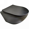 Унитаз подвесной Ceruttispa SELLA Aria MB CT9160 безободковый черный матовый, сиденье микролифт Унитаз подвесной Ceruttispa SELLA Aria MB CT9160 безободковый черный матовый, сиденье микролифт