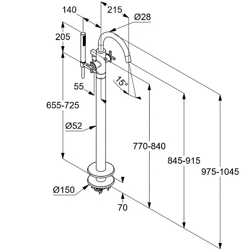 Смеситель для ванны Kludi NOVA FONTE 205900520 хром Смеситель для ванны Kludi NOVA FONTE 205900520 хром