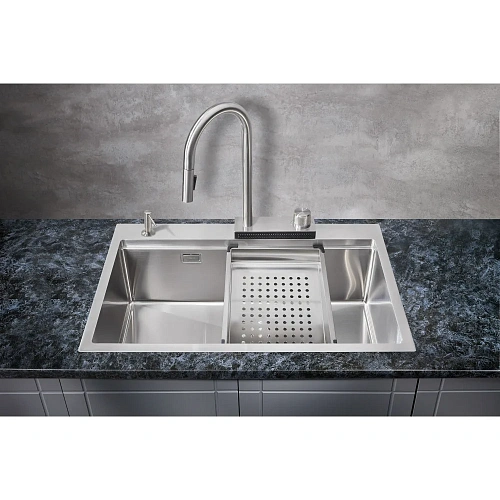 Кухонная мойка Milacio Denia 75 Steel (MC.77420) сталь нержавеющая Кухонная мойка Milacio Denia 75 Steel (MC.77420) сталь нержавеющая