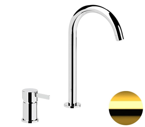 Смеситель для раковины Remer Metrica MC57LDO, золото глянцевое Смеситель для раковины Remer Metrica MC57LDO, золото глянцевое