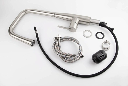 Смеситель для кухни Kaiser Claro с вытяжной лейкой Серебро 22144-5 Смеситель для кухни Kaiser Claro с вытяжной лейкой Серебро 22144-5