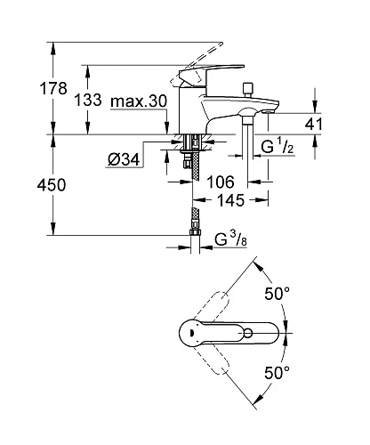 Смеситель на борт ванны GROHE Eurostyle Cosmopolitan хром (33614002) Смеситель на борт ванны GROHE Eurostyle Cosmopolitan хром (33614002)