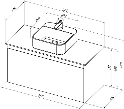 Тумба под раковину Aquanet Nova Lite 100 белый (1 ящик) 00242580 Тумба под раковину Aquanet Nova Lite 100 белый (1 ящик) 00242580