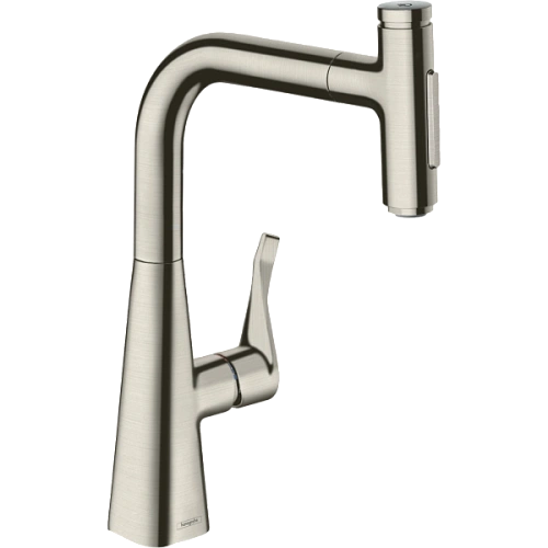 Смеситель для кухни Hansgrohe Metris Select M71 240, с вытяжным душем, 2jet, sBox 73817800, под стал Смеситель для кухни Hansgrohe Metris Select M71 240, с вытяжным душем, 2jet, sBox 73817800, под стал