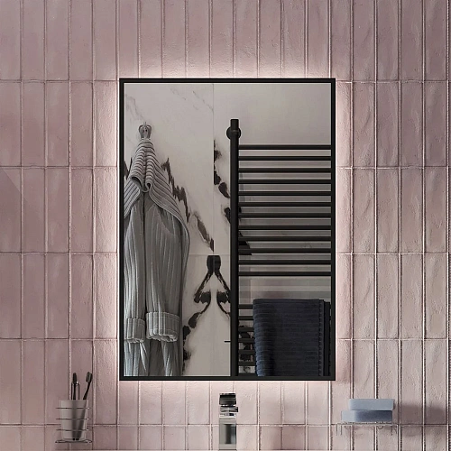 Зеркало DIWO Элиста 50 черное, с подсветкой светодиодной, прямоугольное, настенное, российское 54350 543500 Зеркало DIWO Элиста 50 черное, с подсветкой светодиодной, прямоугольное, настенное, российское 54350 543500