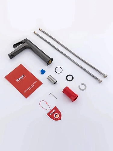 Смеситель для раковины Raglo R07.15.09 высокий, монолитный, графит Смеситель для раковины Raglo R07.15.09 высокий, монолитный, графит