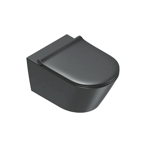 Унитаз подвесной Catalano Zero 0111550022 55x35, безободковый, черный матовый Унитаз подвесной Catalano Zero 0111550022 55x35, безободковый, черный матовый