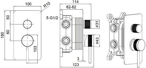 Смеситель для ванны Allen Brau Priority 5.31A11-31 (с внутренней частью) черный матовый Смеситель для ванны Allen Brau Priority 5.31A11-31 (с внутренней частью) черный матовый