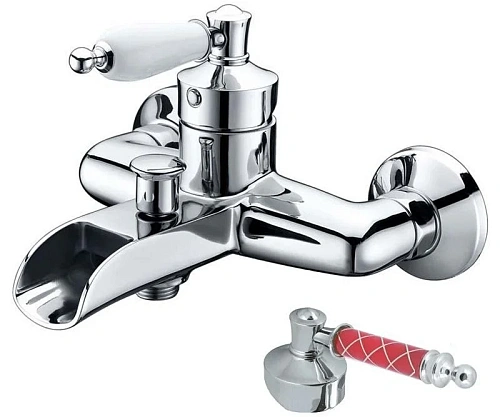 Смеситель для ванны Boheme Vogue 223-MR-R хром Murano, рубиновое Смеситель для ванны Boheme Vogue 223-MR-R хром Murano, рубиновое