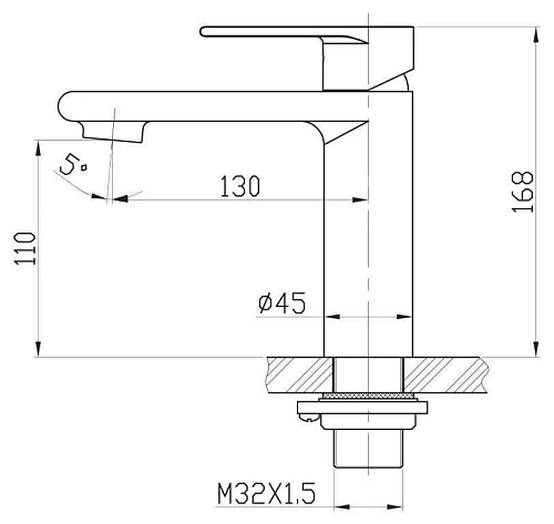 Смеситель для раковины BelBagno NOVA NOV-LVM-IN сатин Смеситель для раковины BelBagno NOVA NOV-LVM-IN сатин