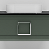 Тумба под раковину La Fenice Cubo Grigio 80 NFNC-01-CUB-G-80-2-GB серо-зеленая матовая с белой ручкой и черной столешницей Тумба под раковину La Fenice Cubo Grigio 80 NFNC-01-CUB-G-80-2-GB серо-зеленая матовая с белой ручкой и черной столешницей