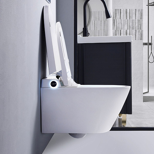 Унитаз SMART Timo TЕ-751 (580x380x420) с функцией биде подвесной с инсталляцией и хромированной кнопкой Унитаз SMART Timo TЕ-751 (580x380x420) с функцией биде подвесной с инсталляцией и хромированной кнопкой