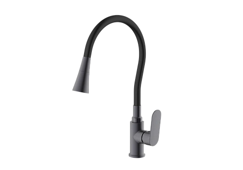 Смеситель для кухни Splenka S41.43.09 с гибким изливом, графит Смеситель для кухни Splenka S41.43.09 с гибким изливом, графит
