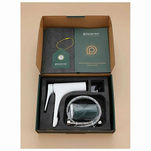 Смеситель для раковины Splenka S54.10.08 монолитный, белый Смеситель для раковины Splenka S54.10.08 монолитный, белый