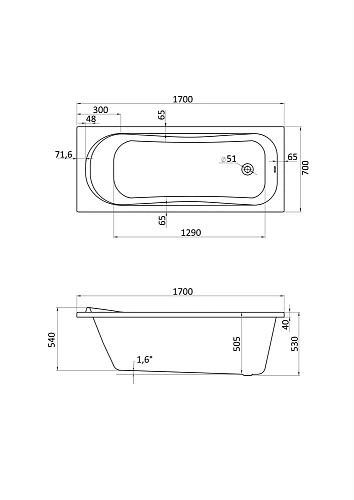 Акриловая ванна Santek Тенерифе XL 170x70 белая 1.WH30.1.979 Акриловая ванна Santek Тенерифе XL 170x70 белая 1.WH30.1.979