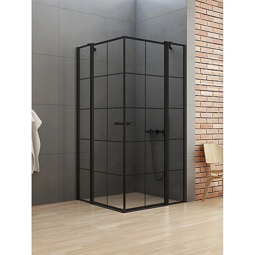 Душевой уголок NEW TRENDY NEW SOLEO BLACK 90x90x195 K-0580 (черный) Душевой уголок NEW TRENDY NEW SOLEO BLACK 90x90x195 K-0580 (черный)