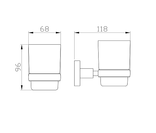 Стакан Wonzon & Woghand хром (WW-8121) Стакан Wonzon & Woghand хром (WW-8121)