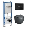 Комплект инсталляции GROSSMAN 900.K31.01.000 с клавишей смыва 700.K31.03.210.210 черный матовый и унитазом GROSSMAN GR-4455GMS арт.97.4455GMS.03.210