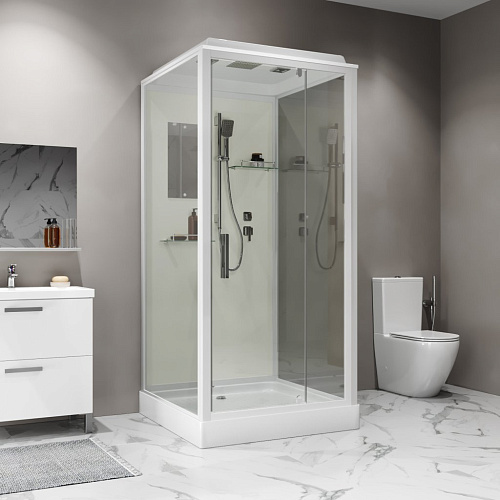 Душевая кабина Niagara Standart ST90/15Q (90х90х215) квадрат, поддон 15см, распашная, проф.белый Душевая кабина Niagara Standart ST90/15Q (90х90х215) квадрат, поддон 15см, распашная, проф.белый