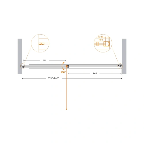 Душевая дверь CEZARES URBAN-B-12-140-C-CR 140 см Душевая дверь CEZARES URBAN-B-12-140-C-CR 140 см