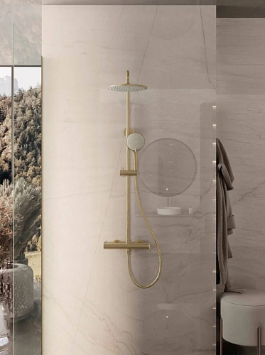 Душевая система Vincea Rondo VSFS-1R0BG без излива, брашированное золото Душевая система Vincea Rondo VSFS-1R0BG без излива, брашированное золото