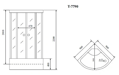 Душевая кабина Timo Lux T-7790 90x90x220, турецкая баня хамам Душевая кабина Timo Lux T-7790 90x90x220, турецкая баня хамам