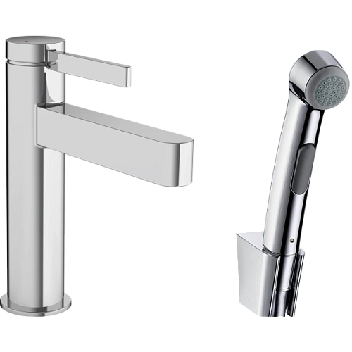 Смеситель для раковины Hansgrohe Finoris 110 со сливным гарнитуром и гигиеническим душем 76210000, х Смеситель для раковины Hansgrohe Finoris 110 со сливным гарнитуром и гигиеническим душем 76210000, х