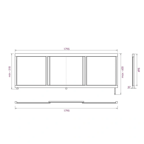 Экран для ванны фронтальный Onika Одио 180 см 518011 белый Экран для ванны фронтальный Onika Одио 180 см 518011 белый