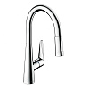 Картинка анонса товара «смеситель для кухни hansgrohe 200, eco, с вытяжным душем, 2jet, sbox 73876000, хром»